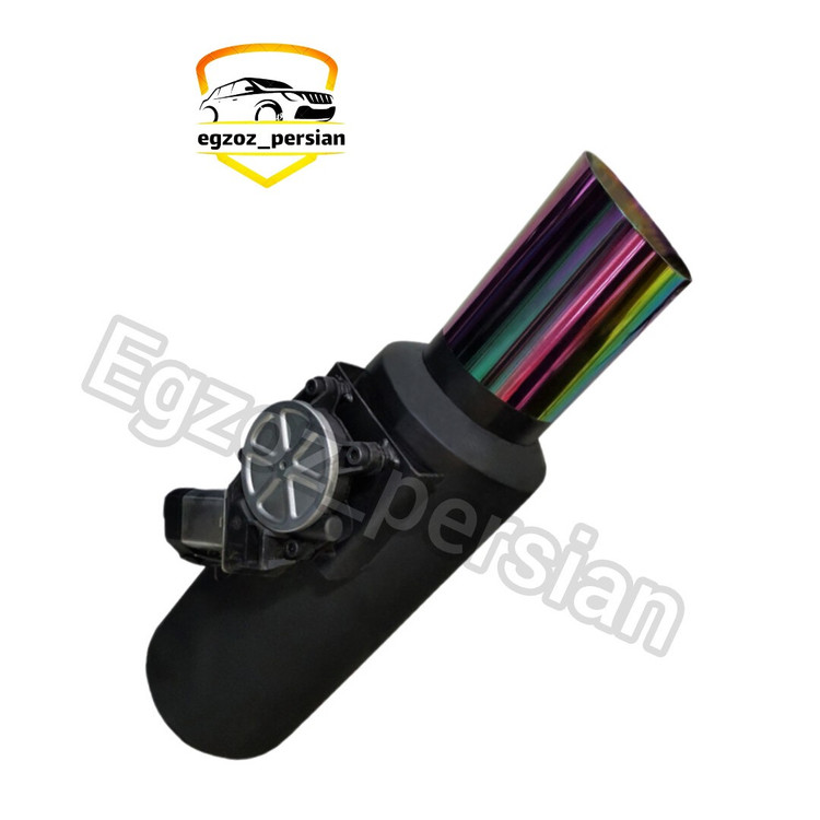 منبع اگزوز مدل ریموت دار دولول برقی js استیل دو حالته اگزوز پرشین m.k