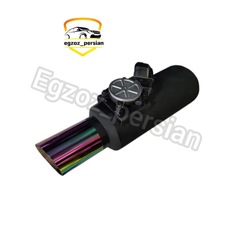 منبع اگزوز مدل ریموت دار دولول برقی js استیل دو حالته اگزوز پرشین m.k